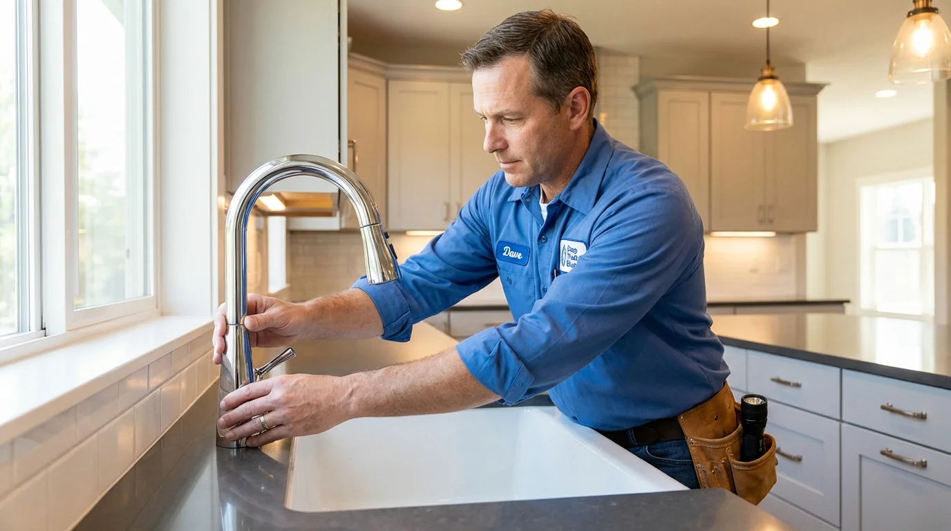 Kitchen faucet installation by Johns Plumbing LLC in DeMotte