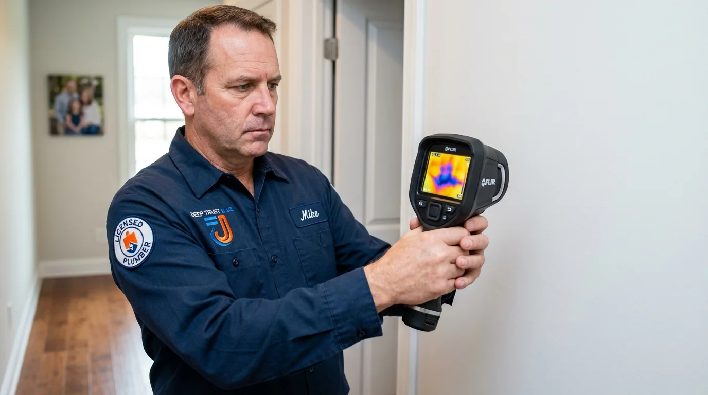 Thermal imaging leak detection by Johns Plumbing LLC in DeMotte